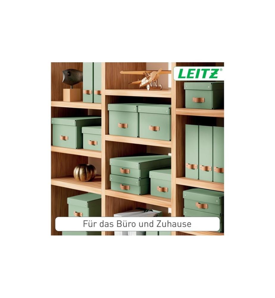 LEITZ - Arrchivbox Puro mittel mit Klappdeckel, 2 Stück, Hellgrün