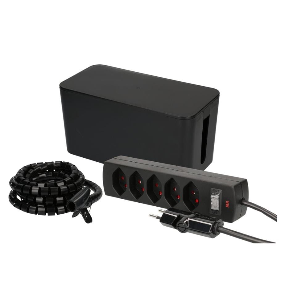 MAX HAURI - Kabelbox mit Steckerleiste 5x T13 Schwarz