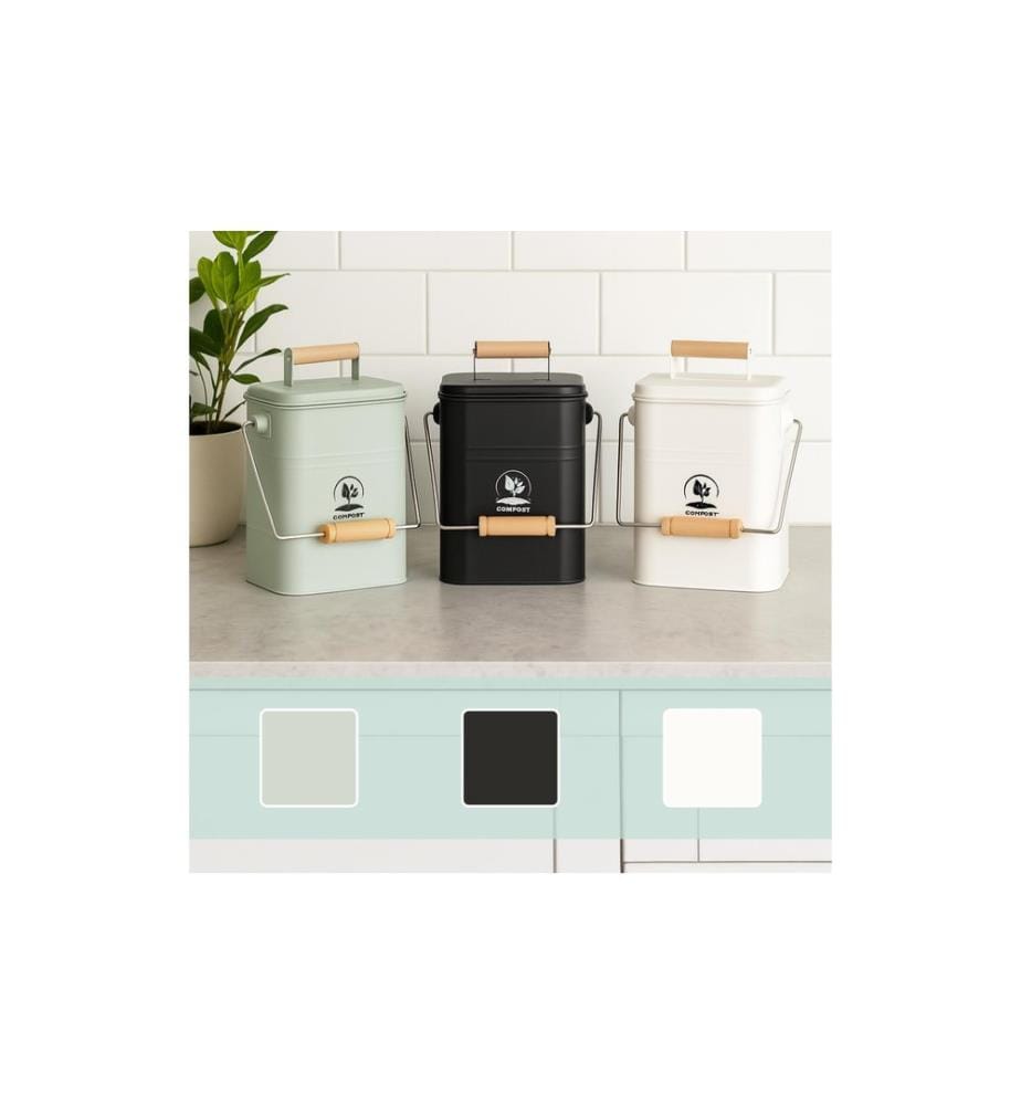 RELAXDAYS - Komposteimer 3.5 l, Hellbraun/Schwarz
