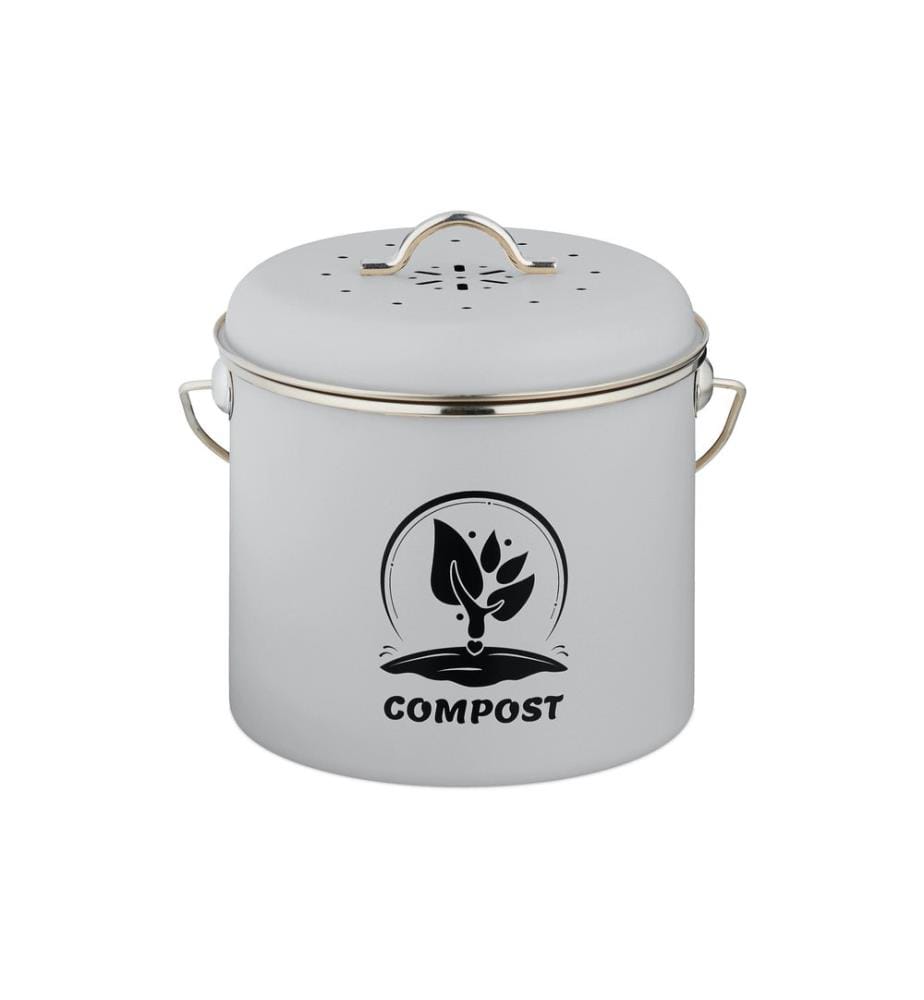 RELAXDAYS - Komposteimer 3.5 l, Grau/Silber