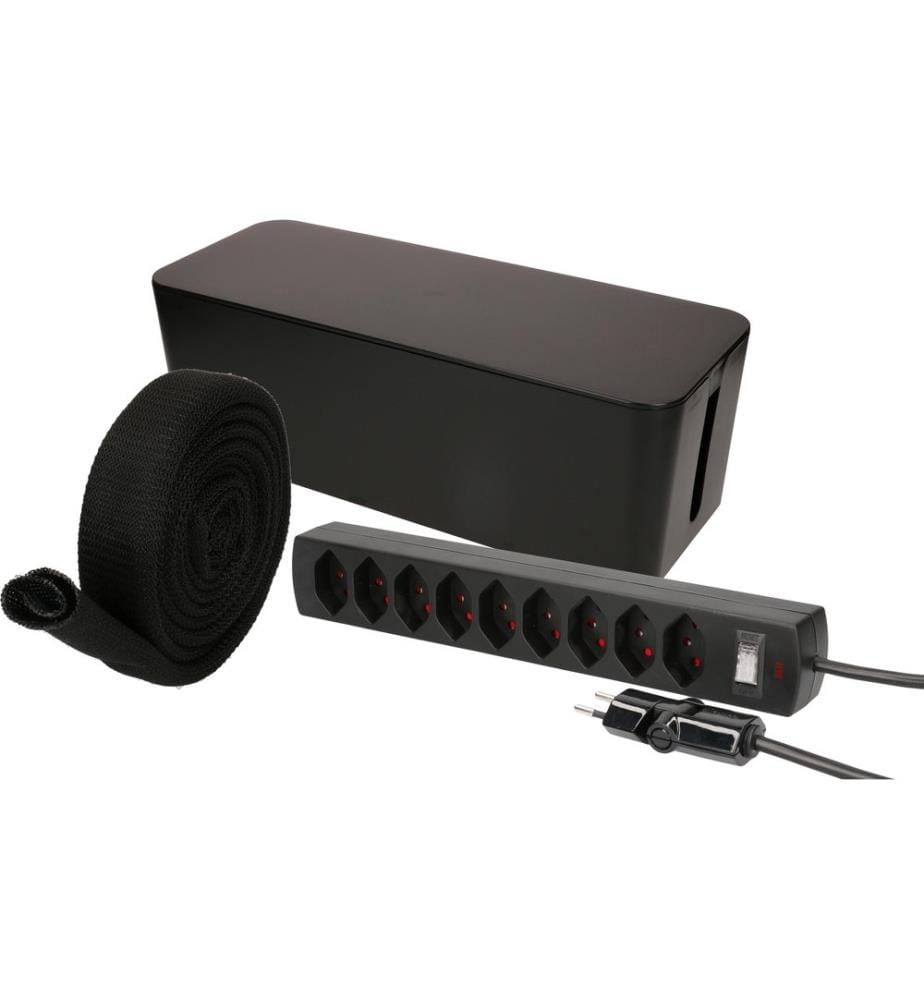 MAX HAURI - Kabelbox mit Steckerleiste 9x T13 Schwarz
