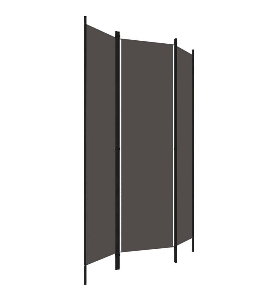 Cloison de séparation 3 panneaux Anthracite 150x180 cm