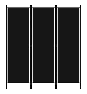 Cloison de séparation 3 panneaux Noir 150x180 cm