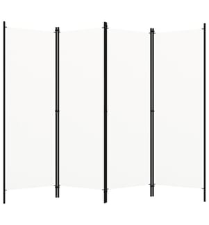 Cloison de séparation 4 panneaux Blanc 200x180 cm