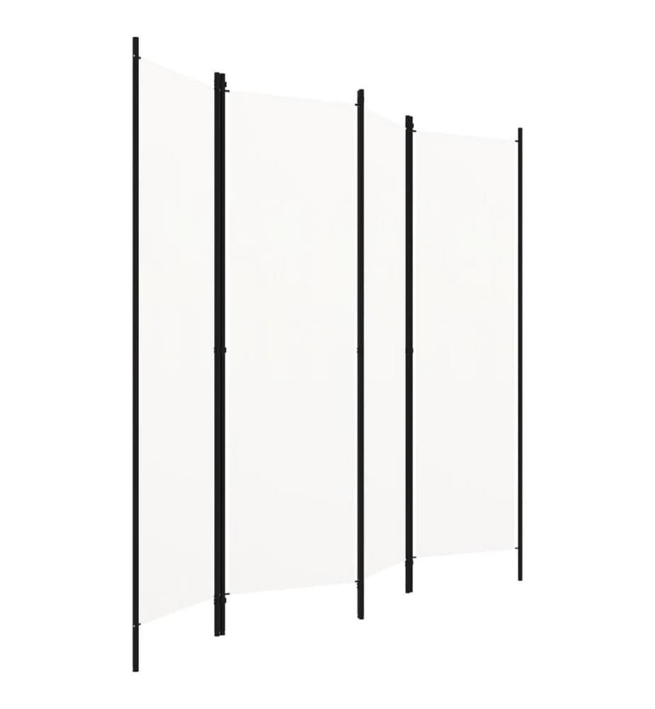 Cloison de séparation 4 panneaux Blanc 200x180 cm