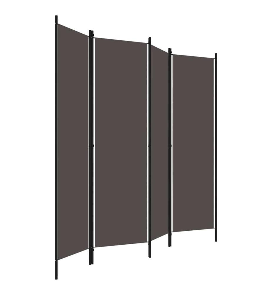 Cloison de séparation 4 panneaux Anthracite 200x180 cm