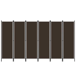 Cloison de séparation 6 panneaux Marron 300x180 cm