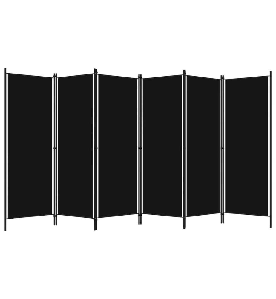 Cloison de séparation 6 panneaux Noir 300x180 cm
