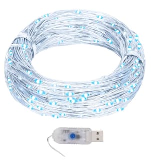 Guirlande lumineuse micro LED 40m 400LED blanc froid 8fonctions