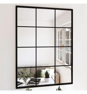 Wandspiegel Schwarz 80x60 cm Metall