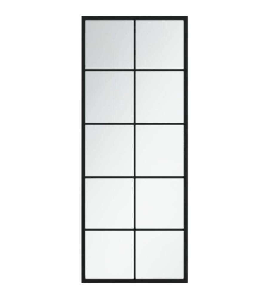 Miroir mural noir 100x40 cm métal