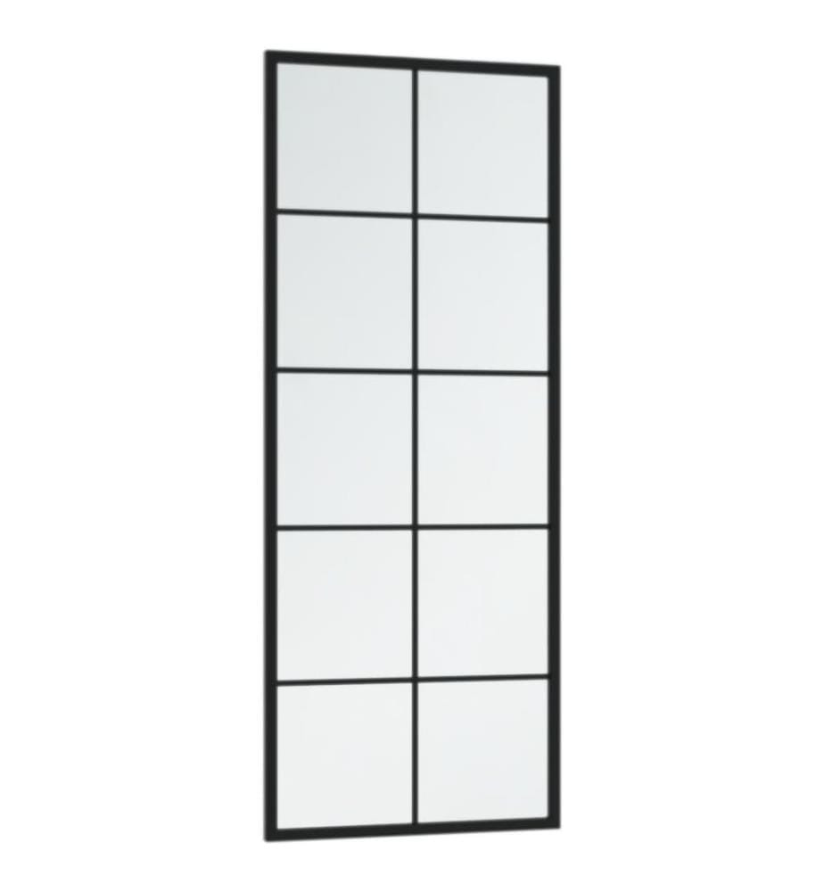 Miroir mural noir 100x40 cm métal