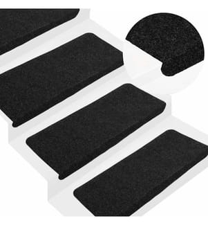 Stufenmatten Selbstklebend 15 Stk. 65x24,5x3,5 cm Schwarz