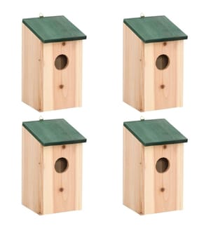 Vogelhäuser 4 Stk. Holz 12x12x22 cm
