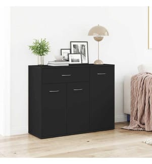 Sideboard Schwarz 88x30x70 cm Holzwerkstoff