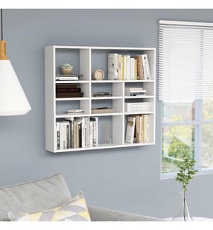 Wandregal Weiss 90x16x78 cm Holzwerkstoff