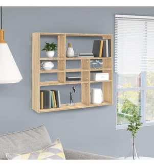 Wandregal Sonoma-Eiche 90x16x78 cm Holzwerkstoff