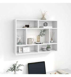 Wandregal Weiss 75x16x55 cm Holzwerkstoff