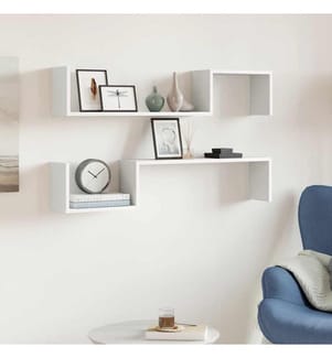 Wandregale 2 Stk. Weiss 100x15x20 cm Holzwerkstoff