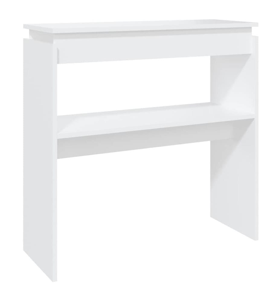 Table console blanc 80x30x80 cm bois d'ingénierie