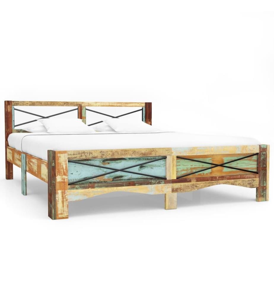 Cadre de lit sans matelas Bois de récupération massif 180x200cm