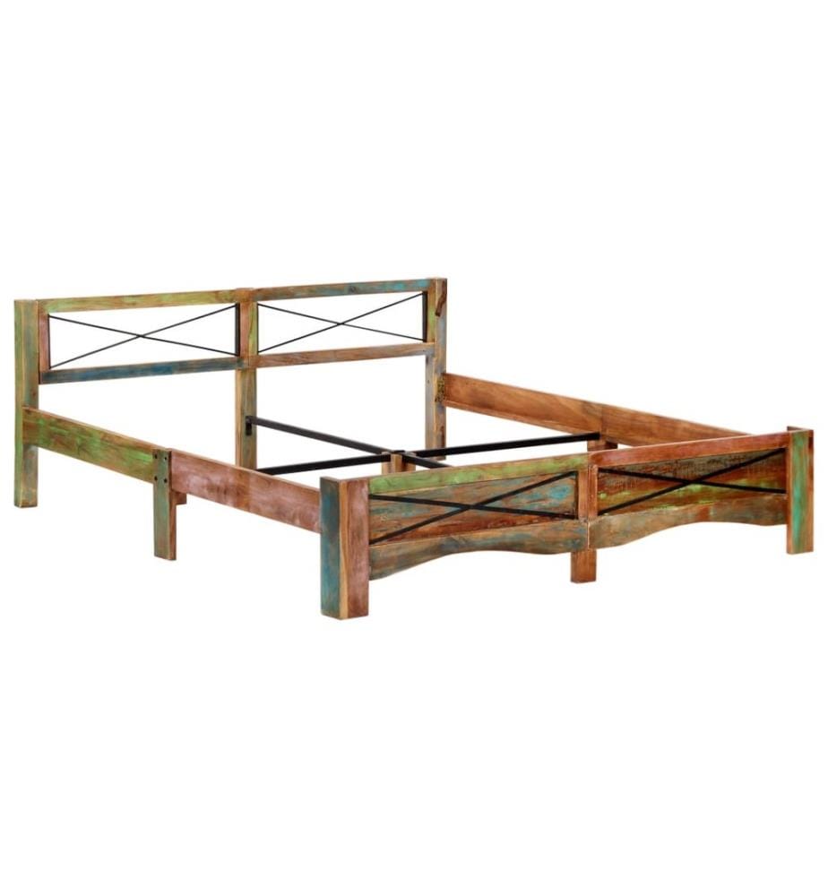 Cadre de lit sans matelas Bois de récupération massif 180x200cm