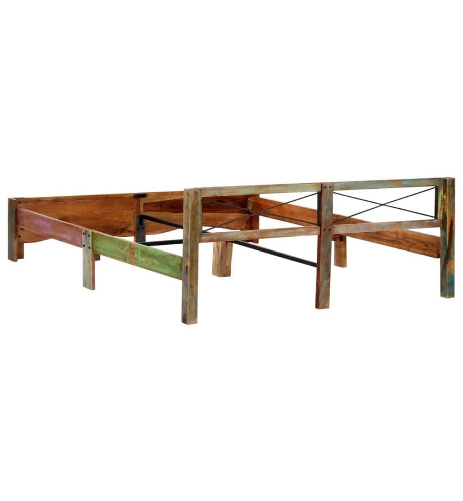 Cadre de lit sans matelas Bois de récupération massif 180x200cm