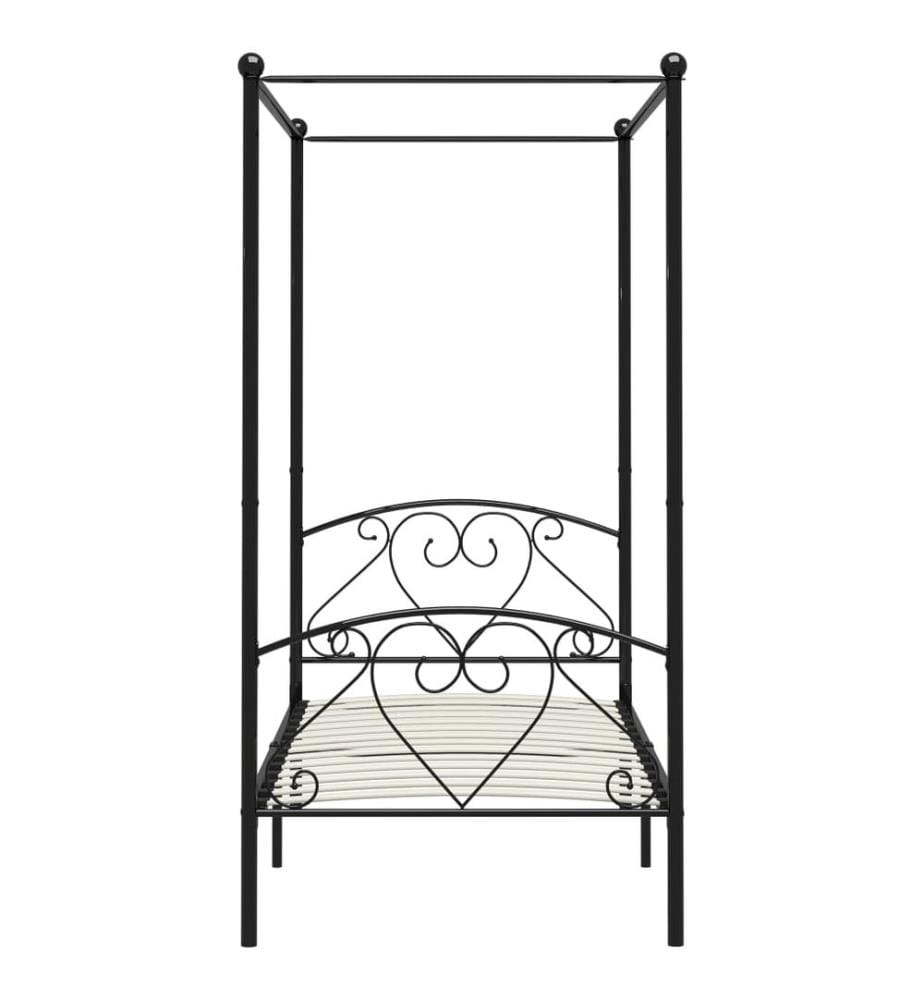 Himmelbett-Gestell Schwarz Metall 90 x 200 cm
