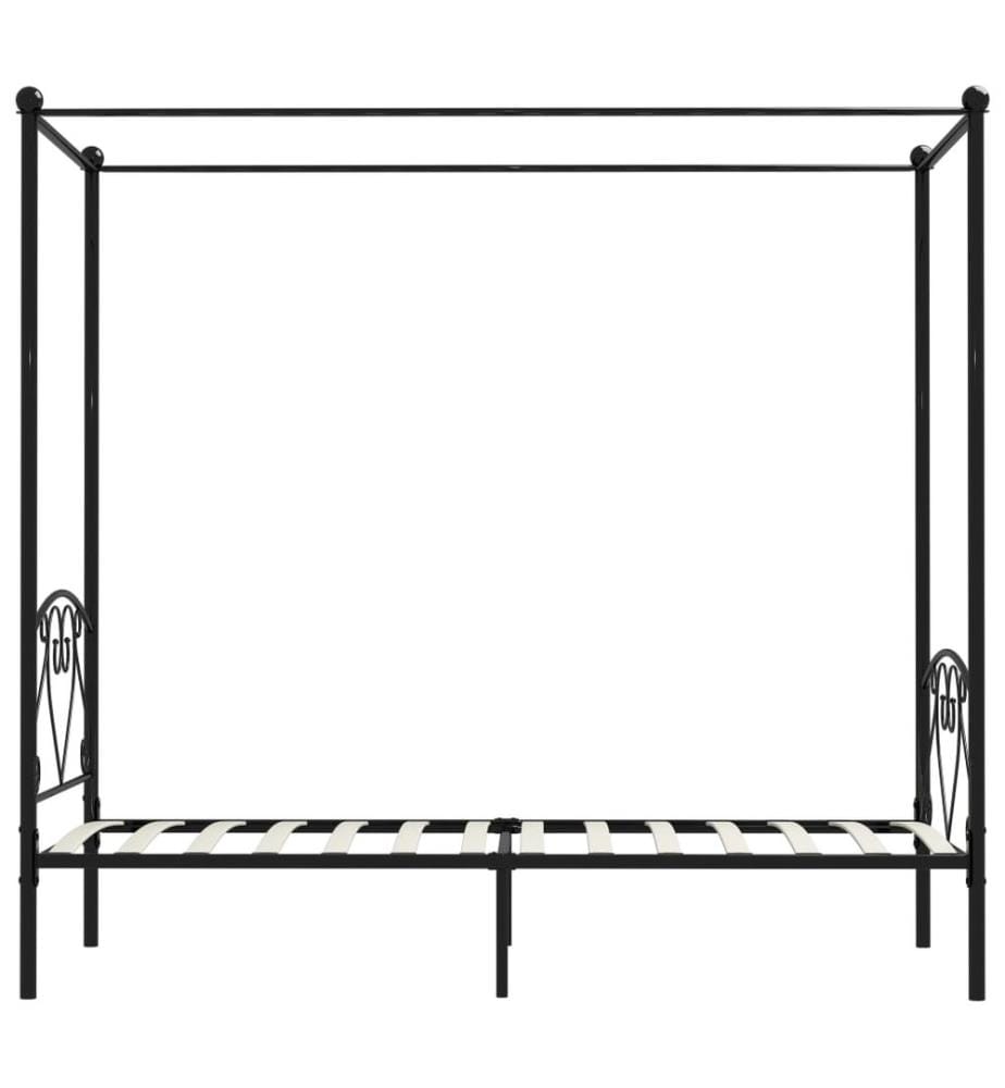 Himmelbett-Gestell Schwarz Metall 90 x 200 cm