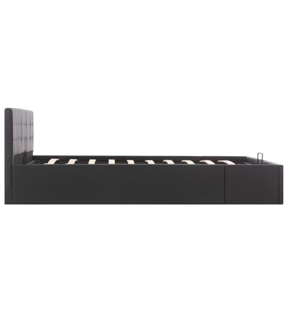 Stauraumbett Hydraulisch Schwarz Kunstleder 160×200cm