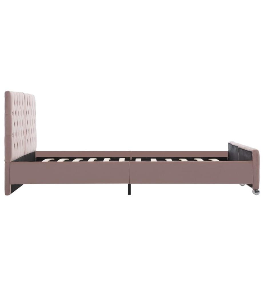 Bettgestell Rosa Samt 160x200 cm