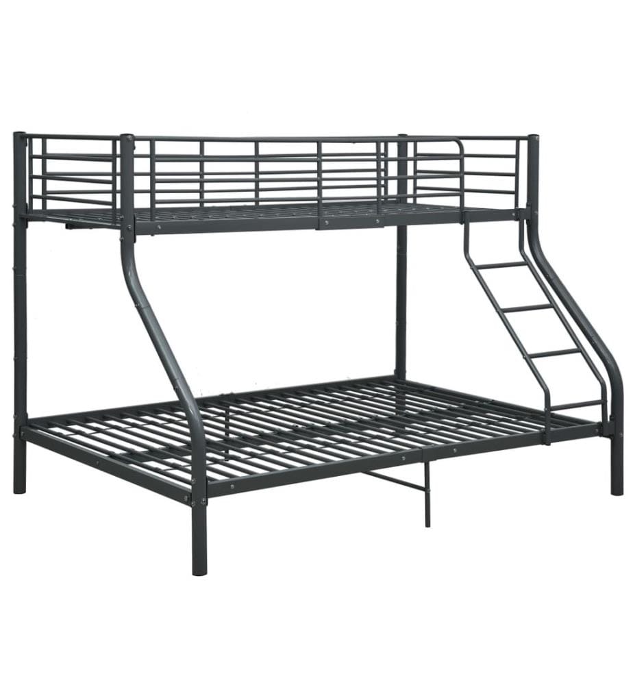 Cadre de lit superposé sans matelas noir 140x200 cm/90x200 cm