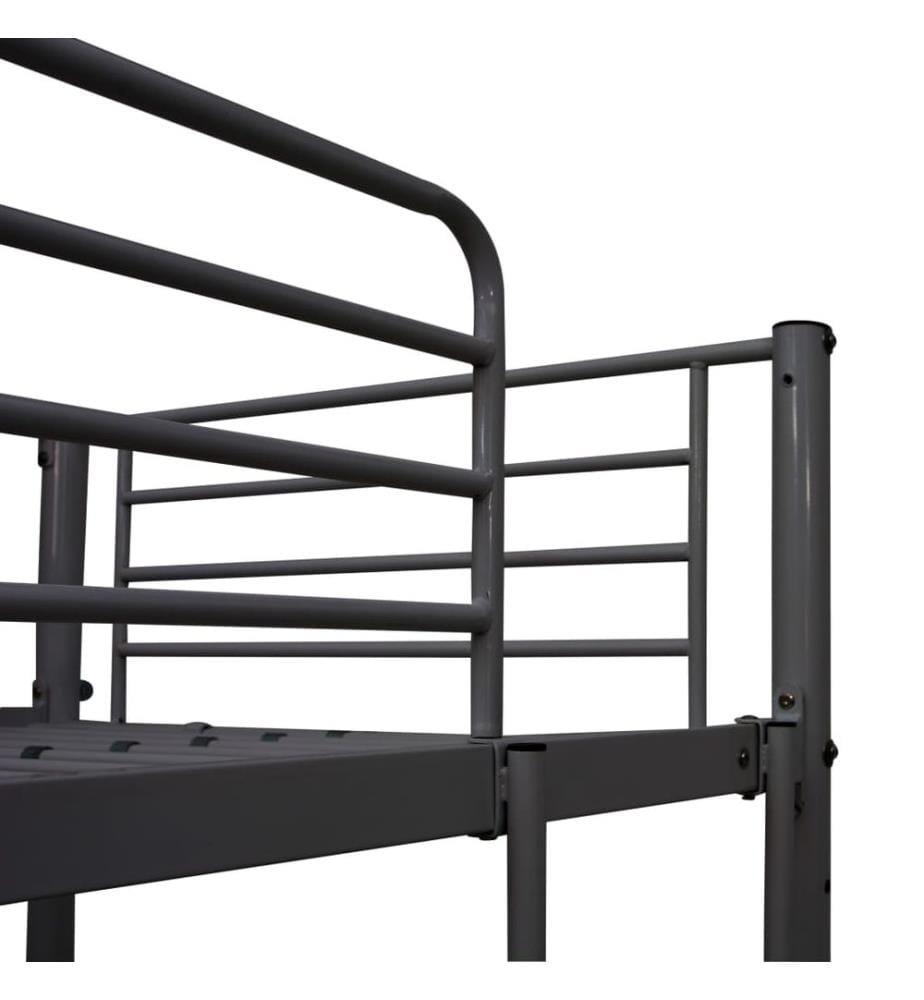 Lit superposé avec table sans matelas noir métal 90x200 cm