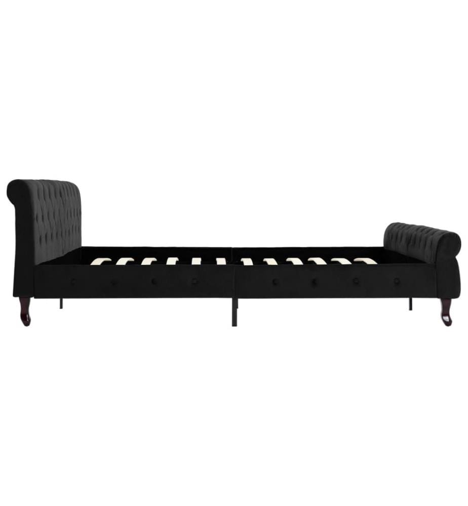 Bettgestell Schwarz Samt 200 x 200 cm