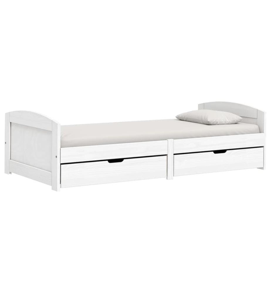 Lit de jour avec 2 tiroirs sans matelas IRUN blanc 90x200 cm