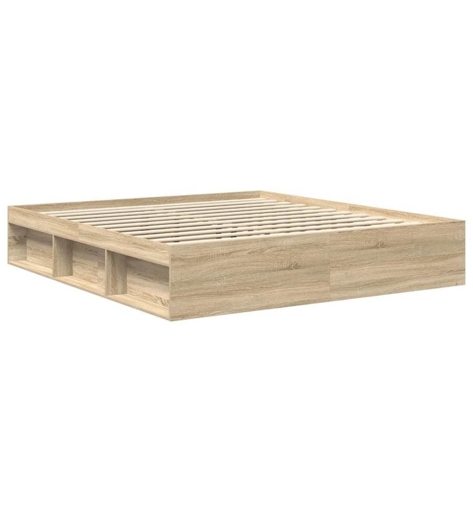 Cadre de lit sans matelas chêne sonoma 180x200 cm