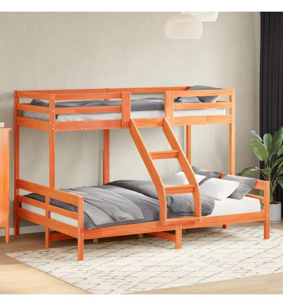 Lit superposé sans matelas 90x200/140x200 cm bois massif