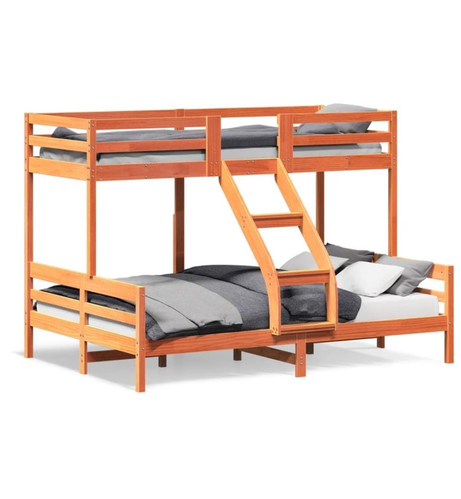 Lit superposé sans matelas 90x200/140x200 cm bois massif