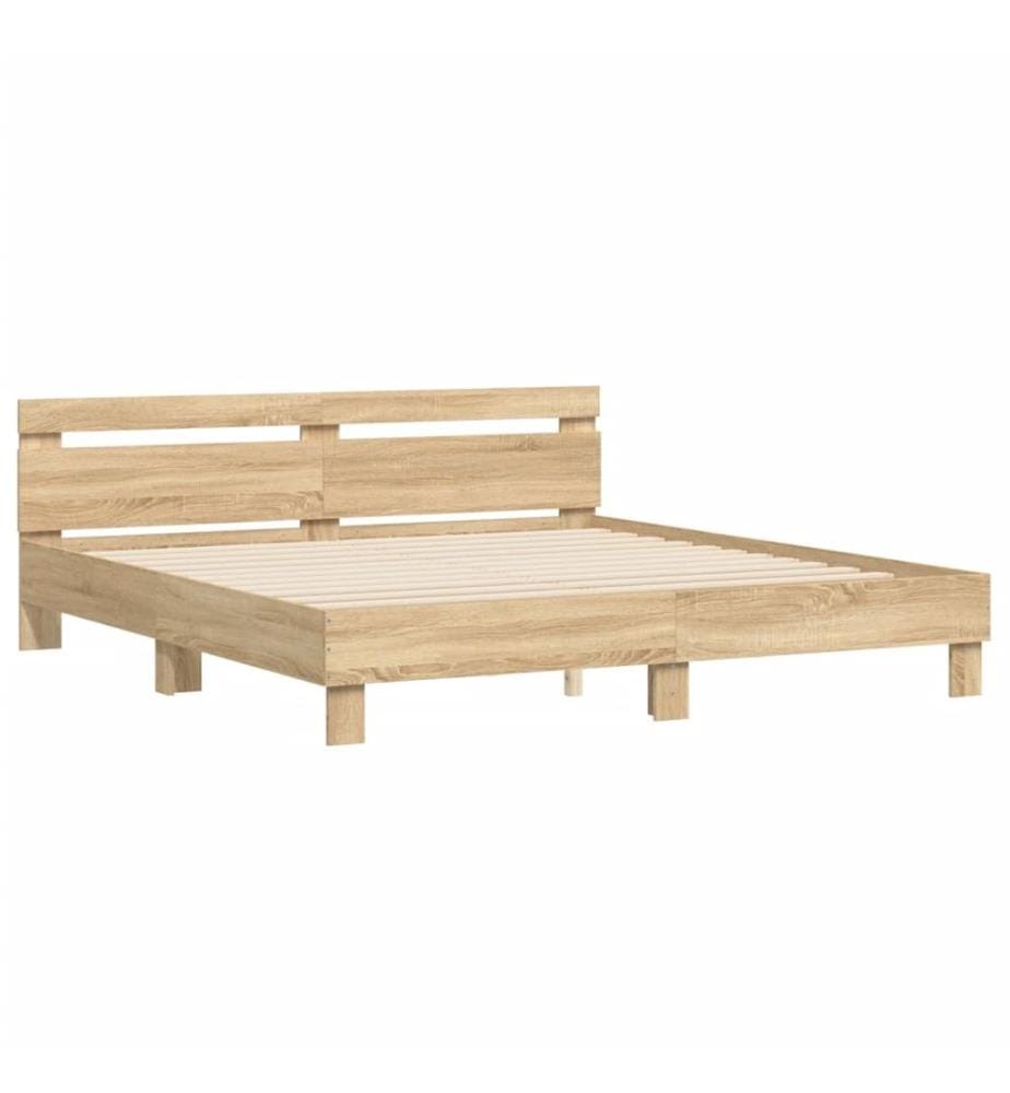 Bettgestell mit Kopfteil Sonoma-Eiche 180x200 cm Holzwerkstoff