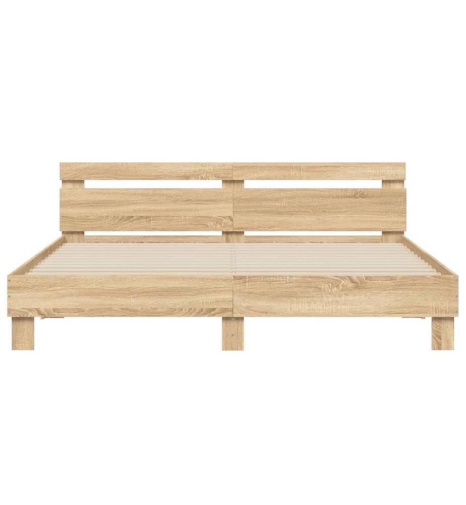 Bettgestell mit Kopfteil Sonoma-Eiche 180x200 cm Holzwerkstoff