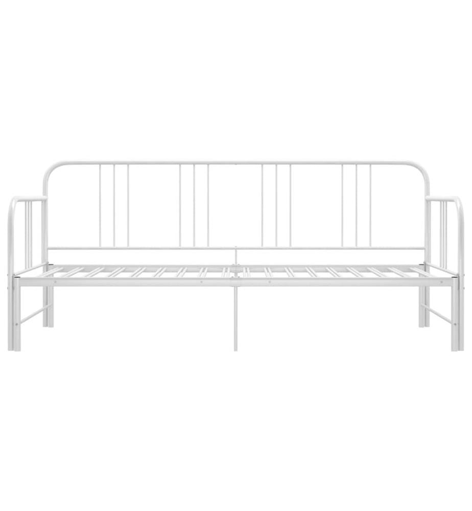 Ausziehsofa Bettgestell Weiss Metall 90x200 cm