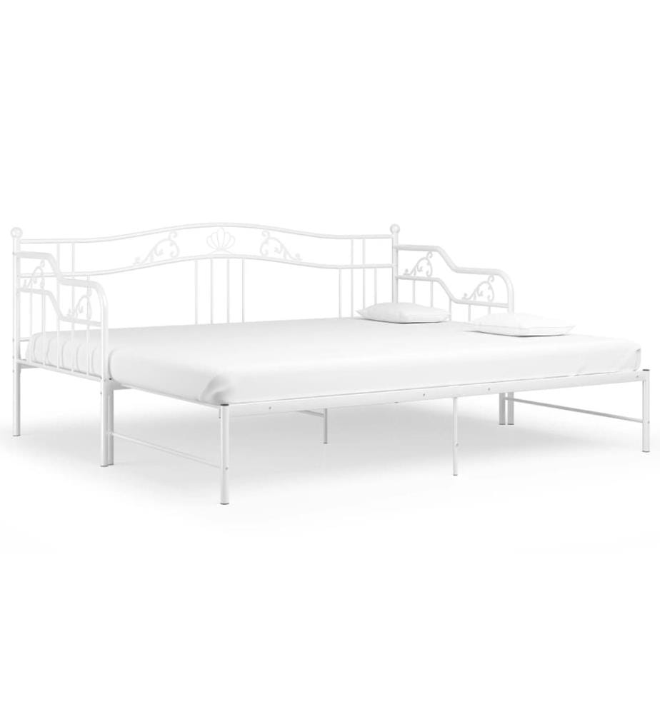 Cadre de canapé-lit extensible sans matelas blanc 90x200 cm