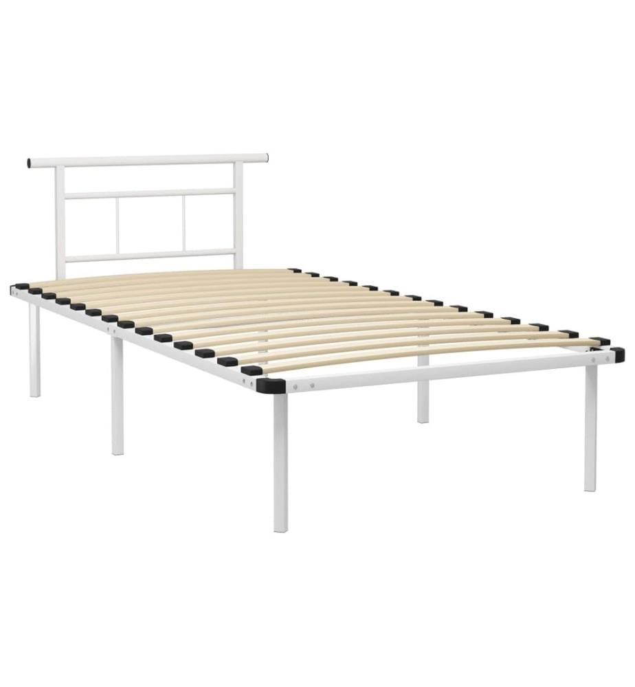 Bettgestell Weiss Metall 100x200 cm