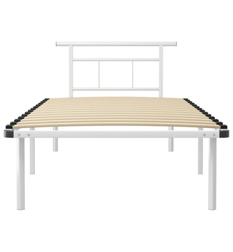 Bettgestell Weiss Metall 100x200 cm