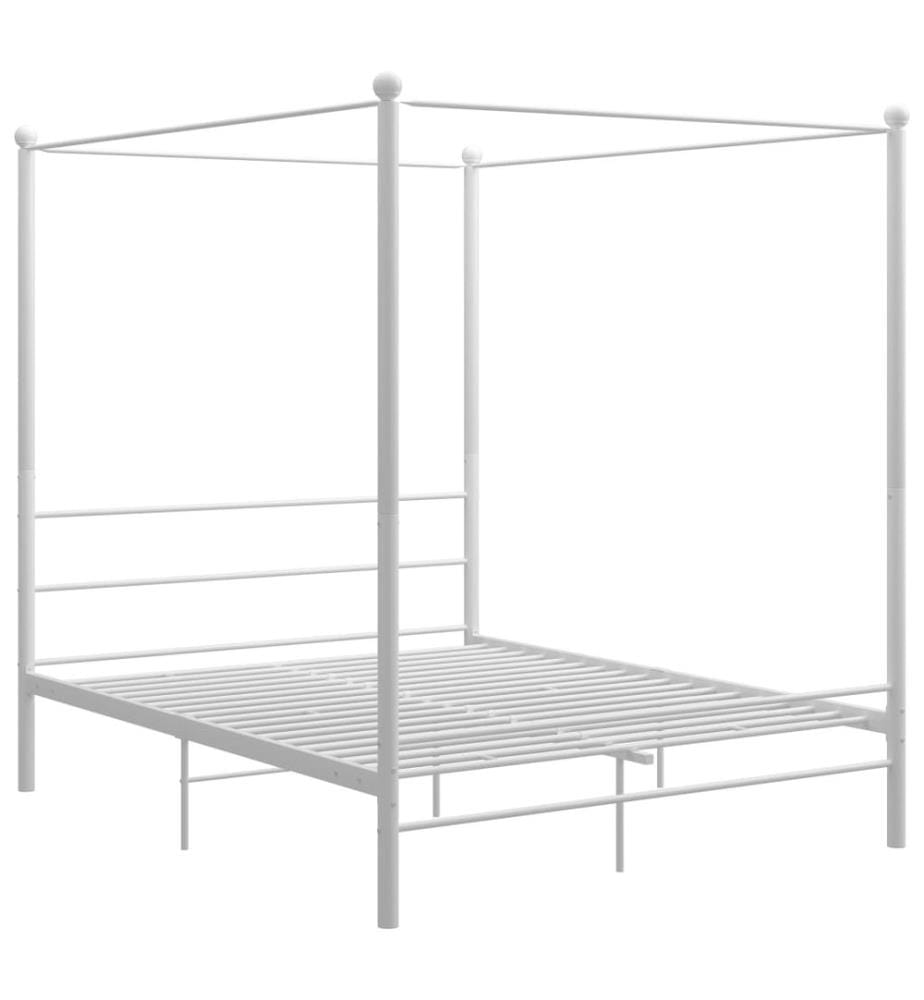 Himmelbett Weiss Metall 160x200 cm