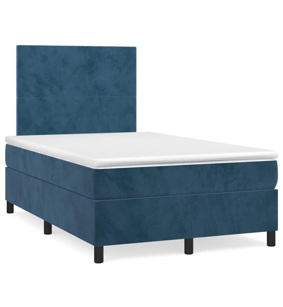 Boxspringbett mit Matratze & LED Dunkelblau 120x190 cm Samt