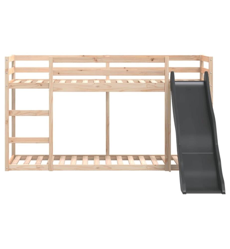 Lit superposé avec toboggan et échelle sans matelas 80x200 cm