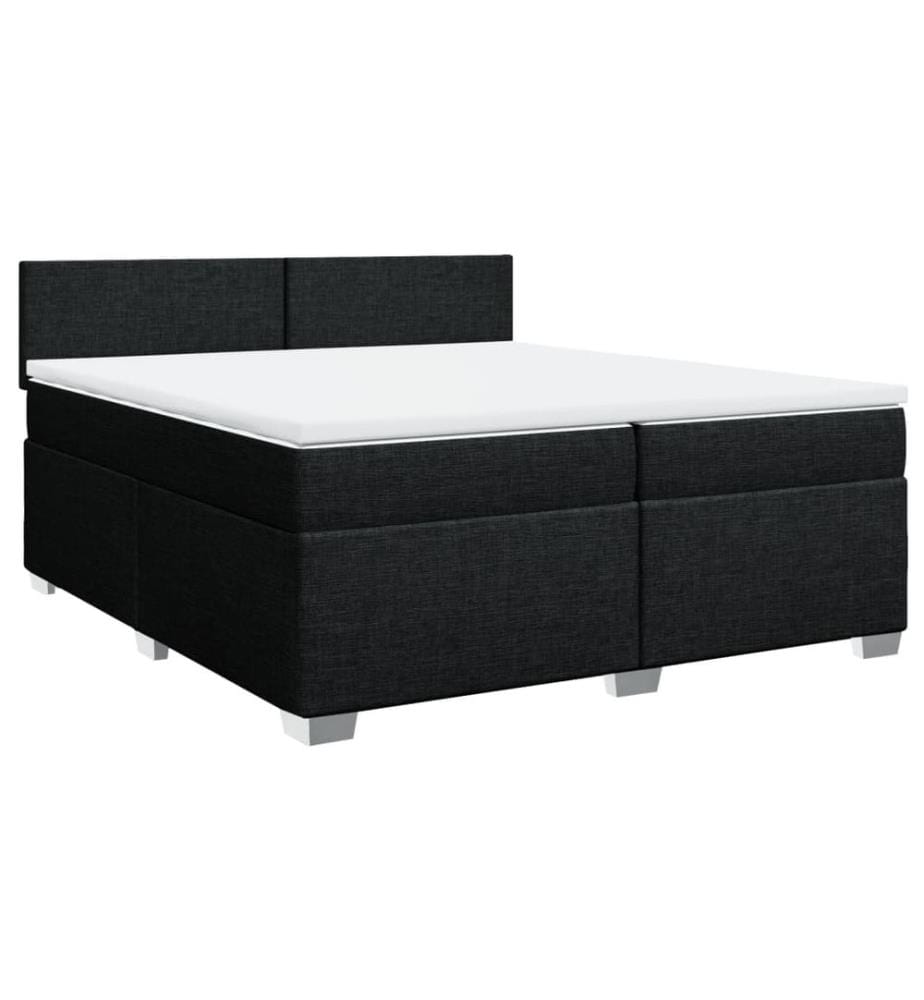 Boxspringbett mit Matratze Schwarz 200x200 cm Stoff
