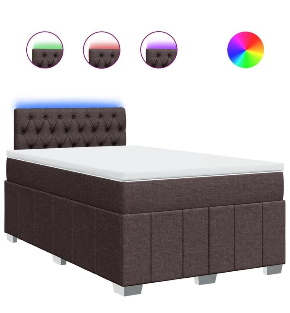 Boxspringbett mit Matratze Dunkelbraun 120x190 cm Stoff