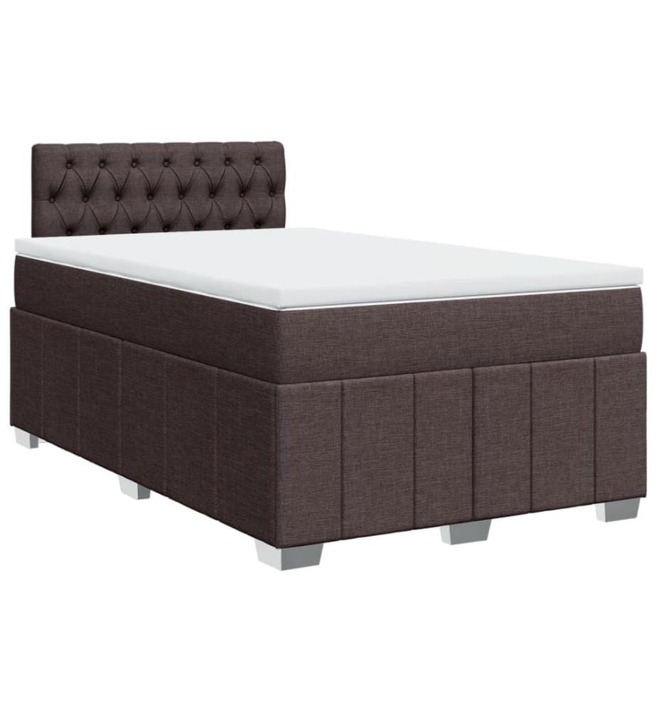 Boxspringbett mit Matratze Dunkelbraun 120x190 cm Stoff